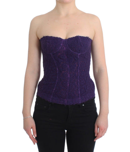  - Purple Lace Silk Blend Bustier Corset