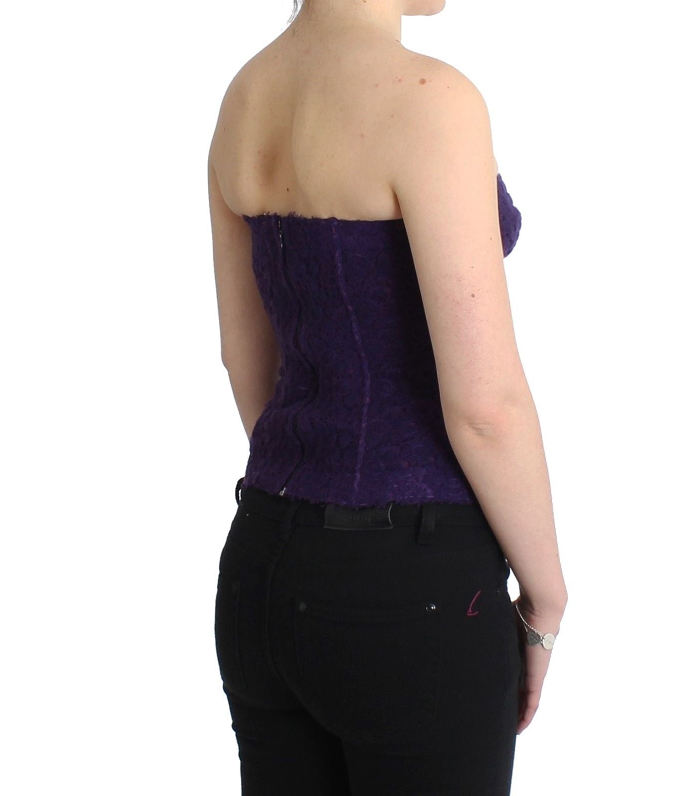  - Purple Lace Silk Blend Bustier Corset