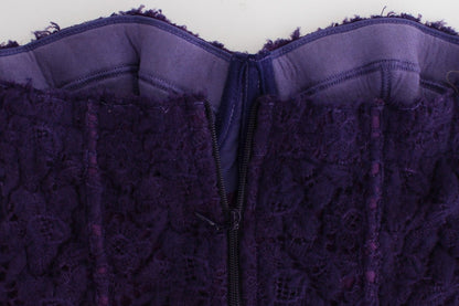  - Purple Lace Silk Blend Bustier Corset