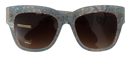  - Elegant Lace Detail Blue Sunglasses