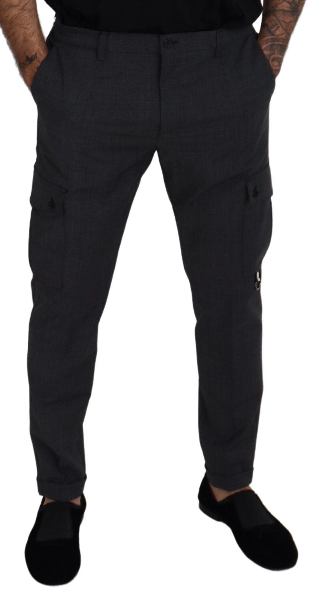  - Elegant Checkered Slim Fit Cargo Pants