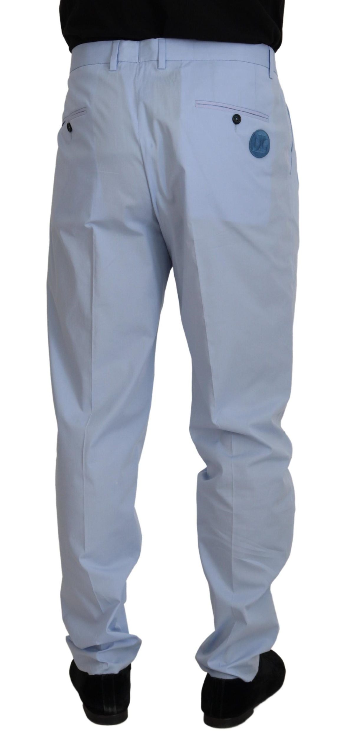  - Elegant Slim Fit Chinos In Light Blue