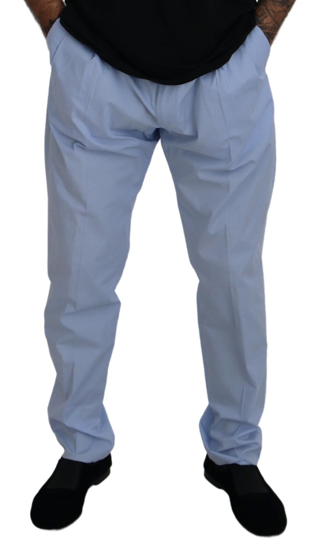  - Elegant Slim Fit Chinos In Light Blue