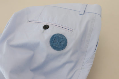  - Elegant Slim Fit Chinos In Light Blue