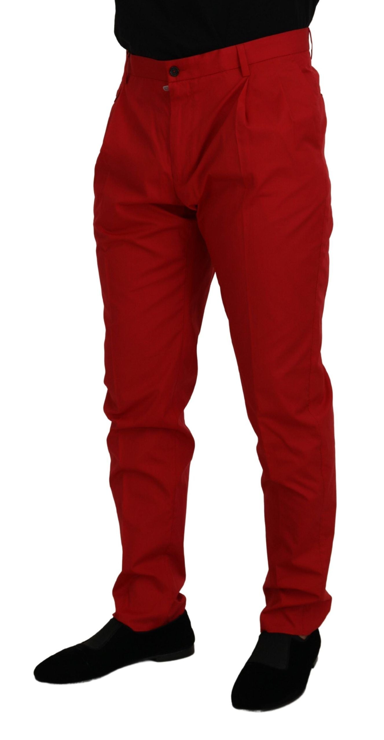  - Elegant Slim Fit Crimson Chinos