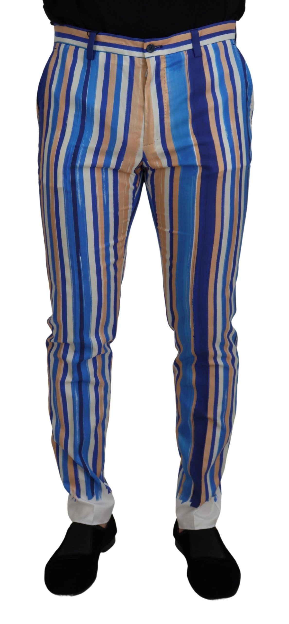  - Sleek Striped Slim Fit Chinos