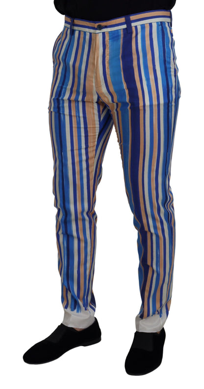  - Sleek Striped Slim Fit Chinos