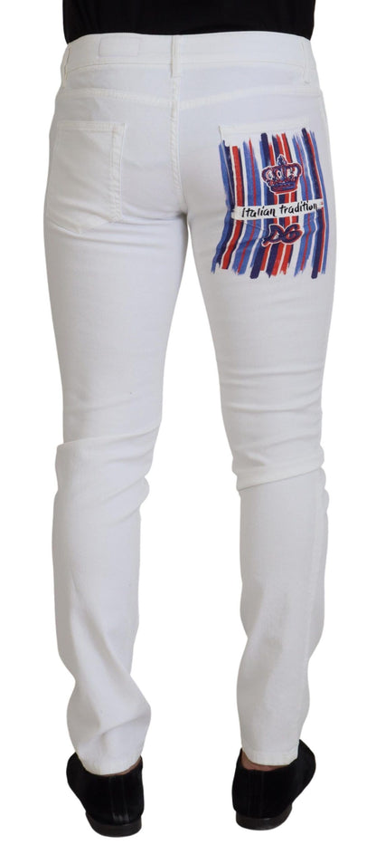  - Elegant Slim Fit White Skinny Jeans