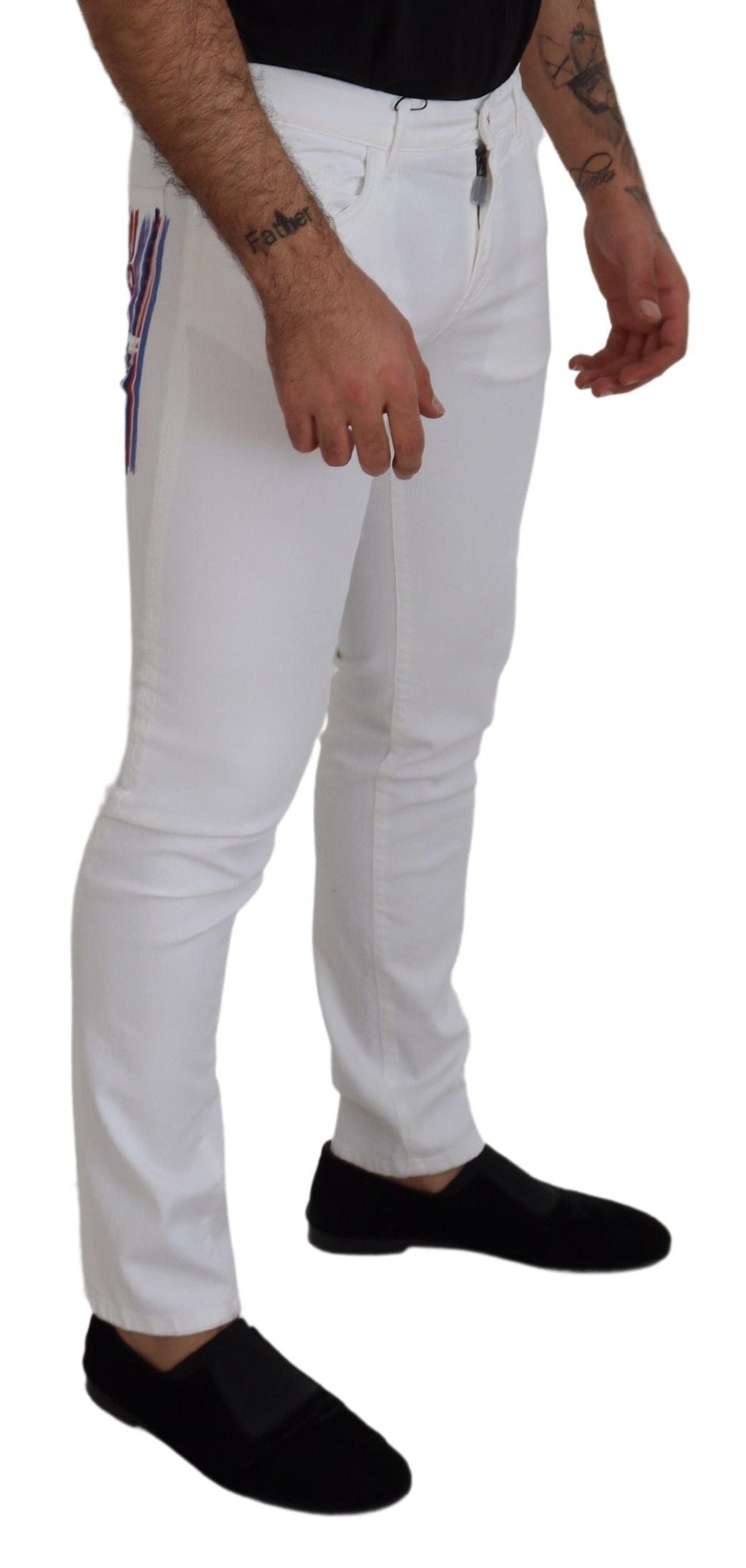  - Elegant Slim Fit White Skinny Jeans