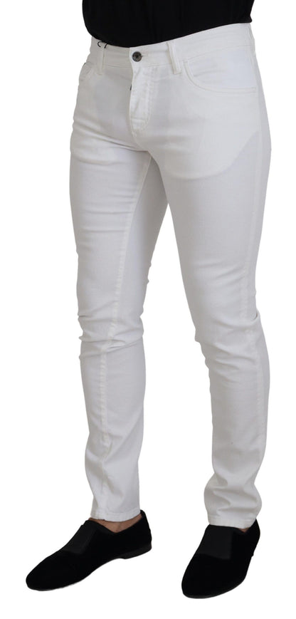  - Elegant Slim Fit White Skinny Jeans