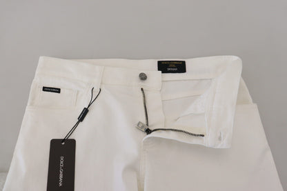  - Elegant Slim Fit White Skinny Jeans