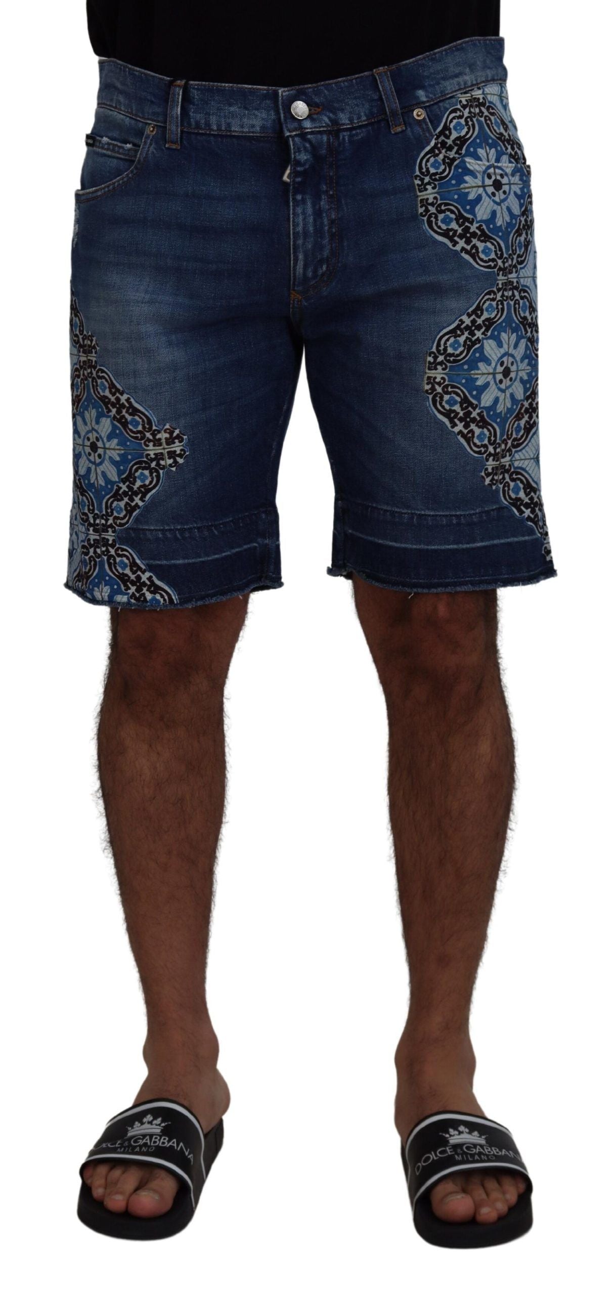  - Elegant Slim Fit Denim Shorts