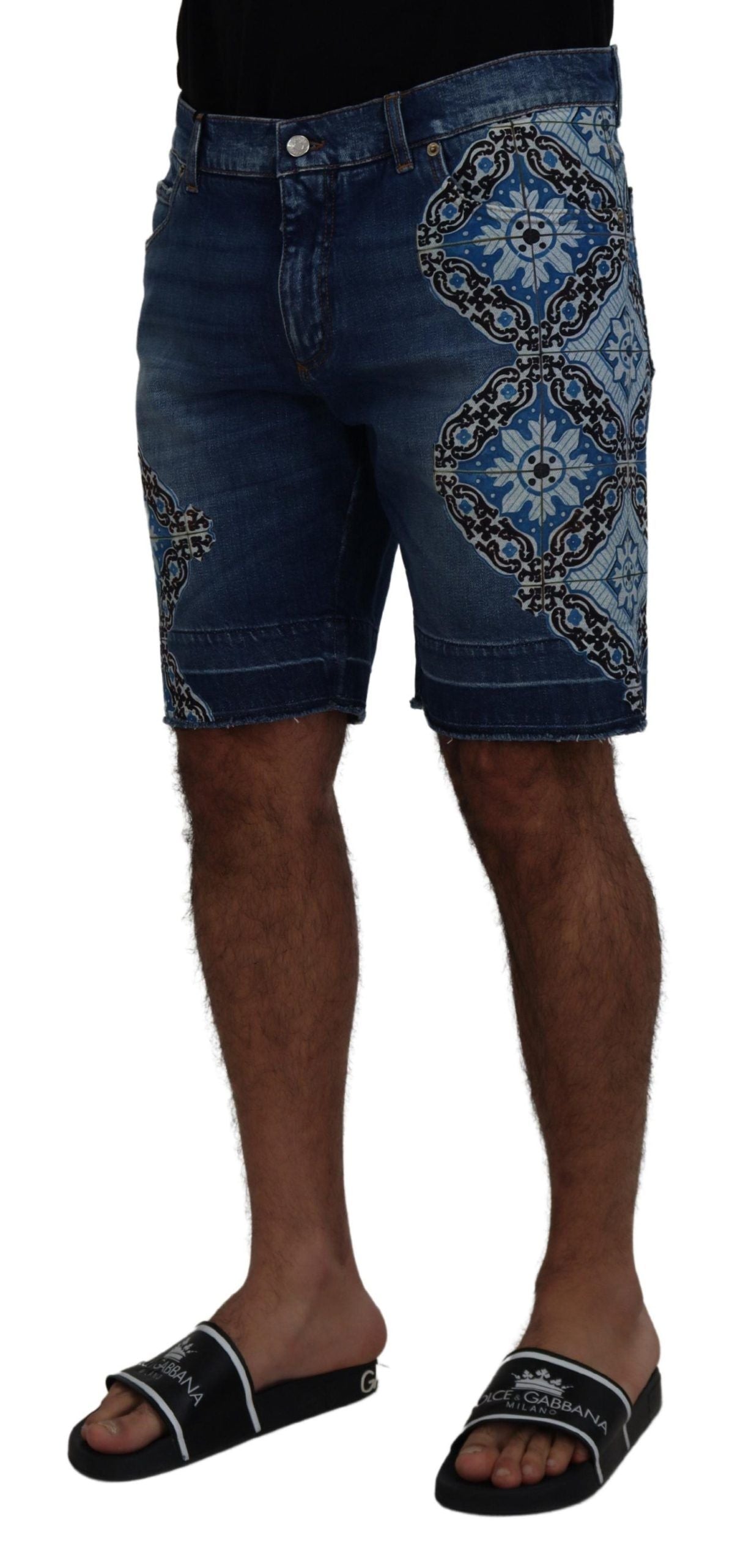  - Elegant Slim Fit Denim Shorts