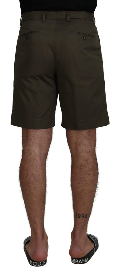  - Elegant Green Cotton Chino Shorts