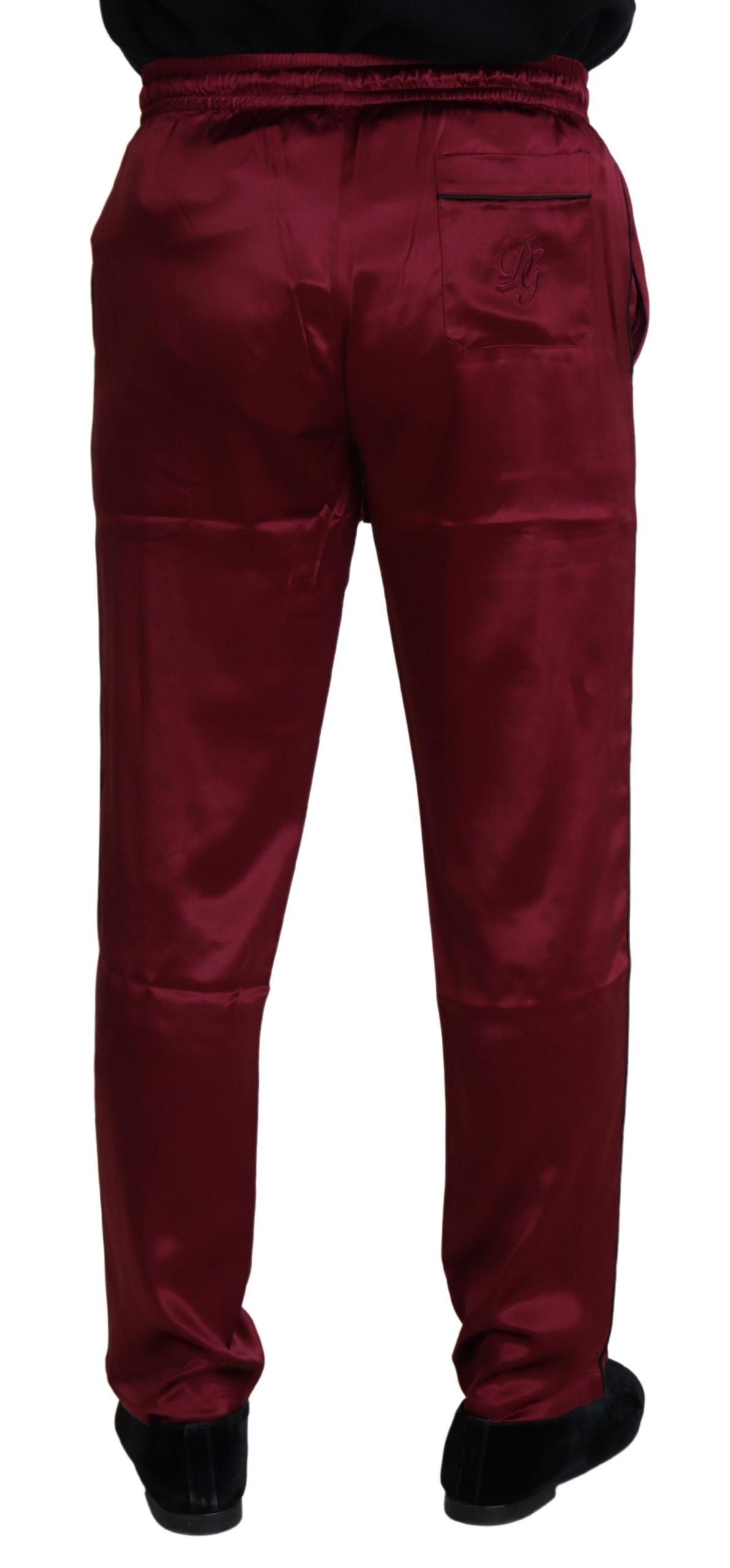  - Silk Lounge Pants in Bordeaux