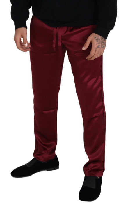  - Silk Lounge Pants in Bordeaux