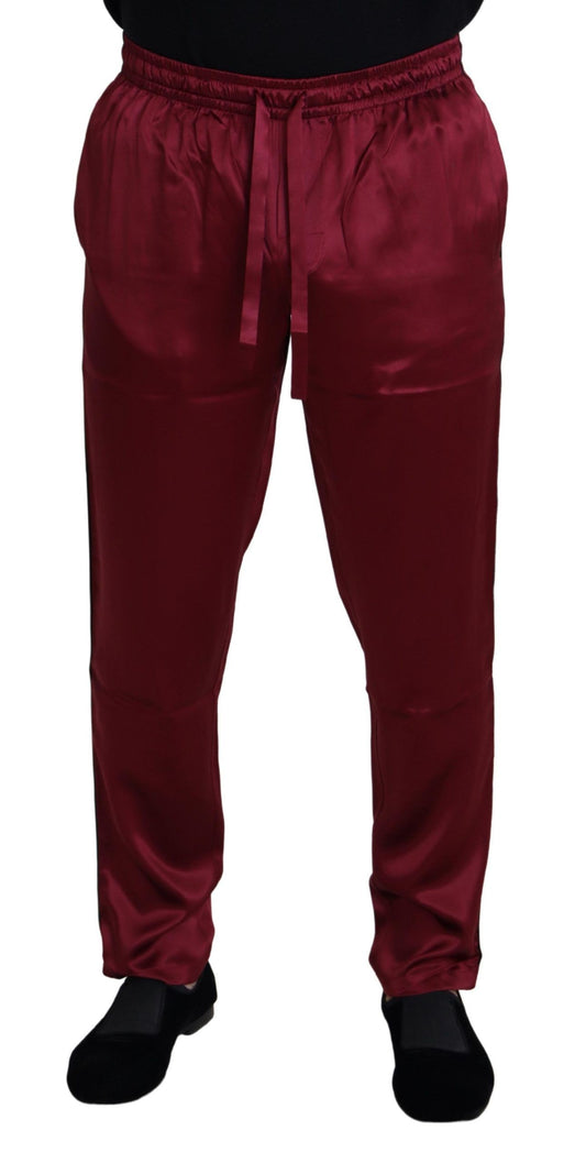  - Silk Lounge Pants in Bordeaux