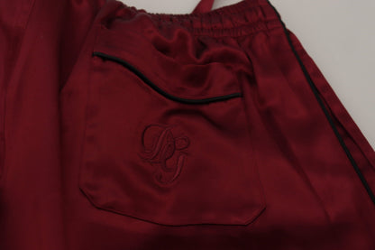  - Silk Lounge Pants in Bordeaux