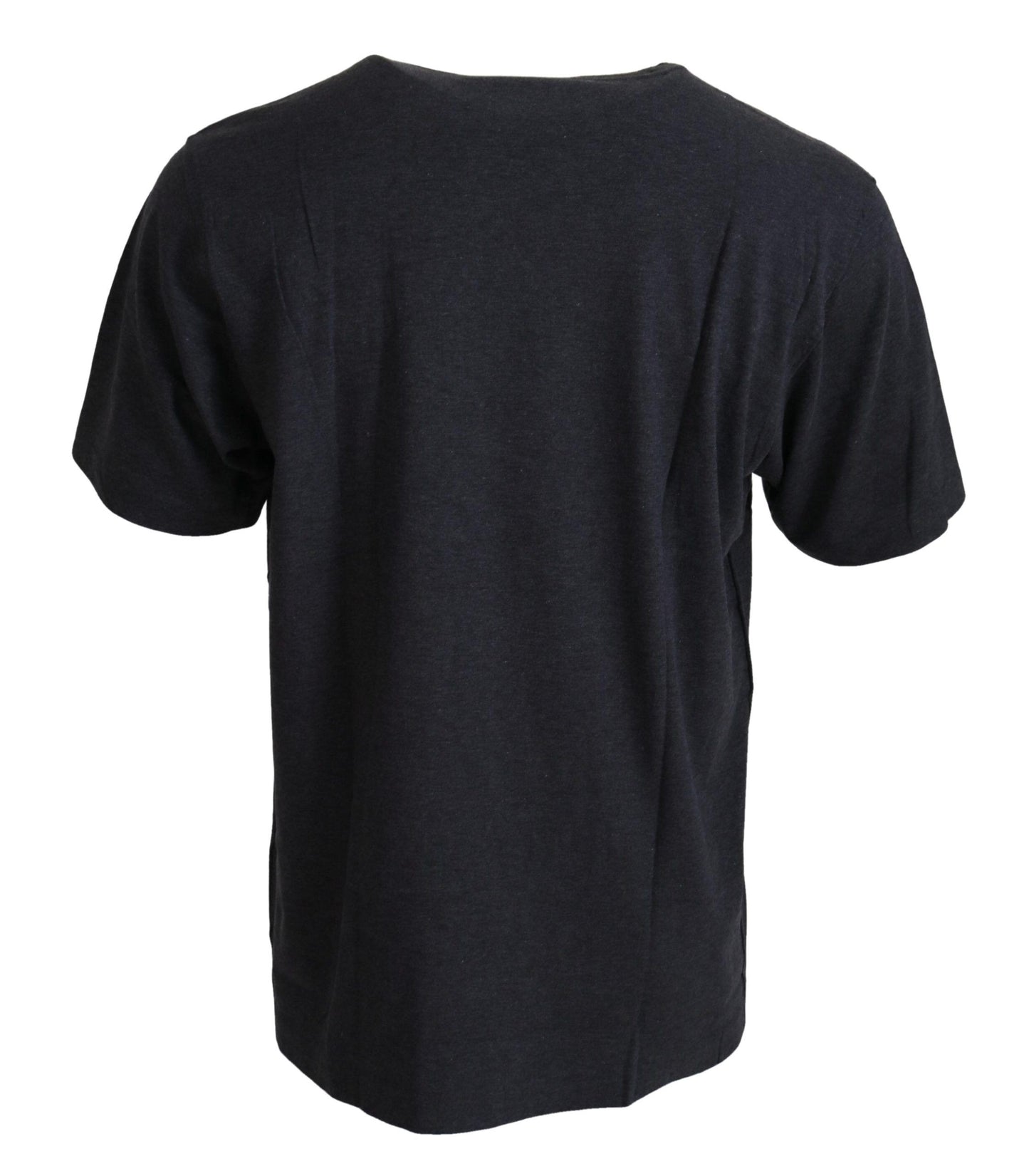  - Elegant Gray Motive Crew Neck T-Shirt