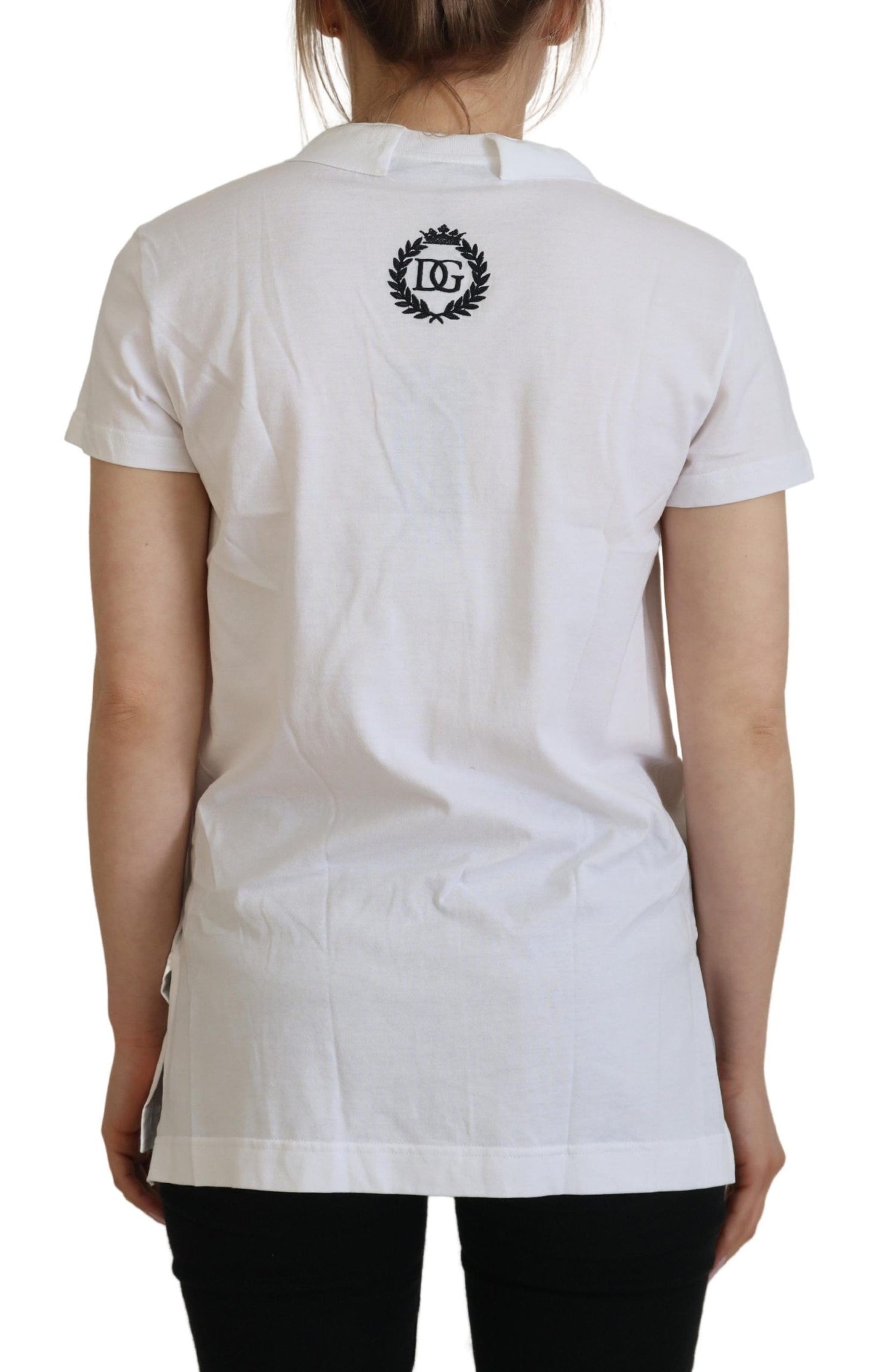  - Elegant White Cotton Top Tee