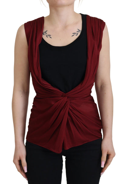 Bordeaux Silk Blend Top Blouse - The Luxe Alliance