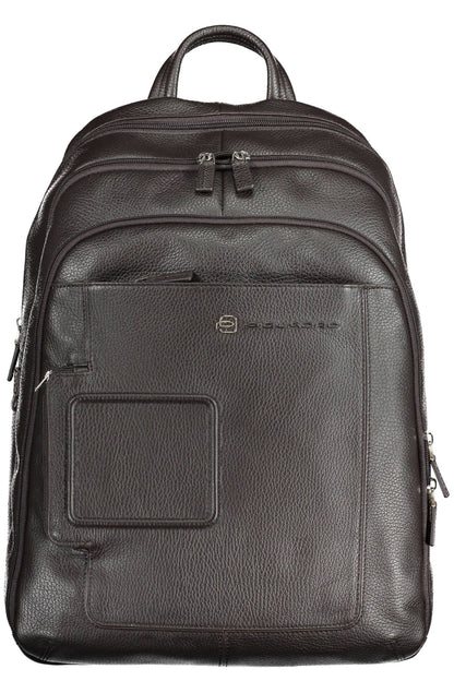  - Brown Leather Men Backpack