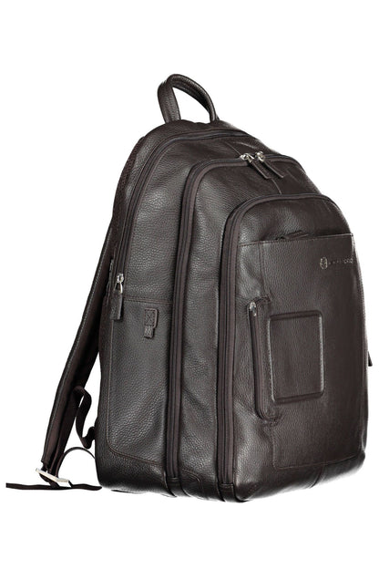  - Brown Leather Men Backpack