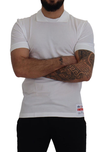 Elegant White Cotton Polo T-Shirt - The Luxe Alliance