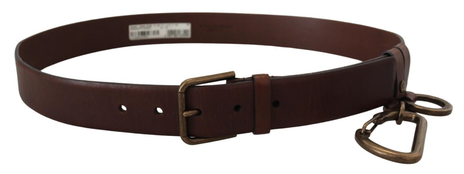 Elegant Brown Leather Belt with Metal Buckle