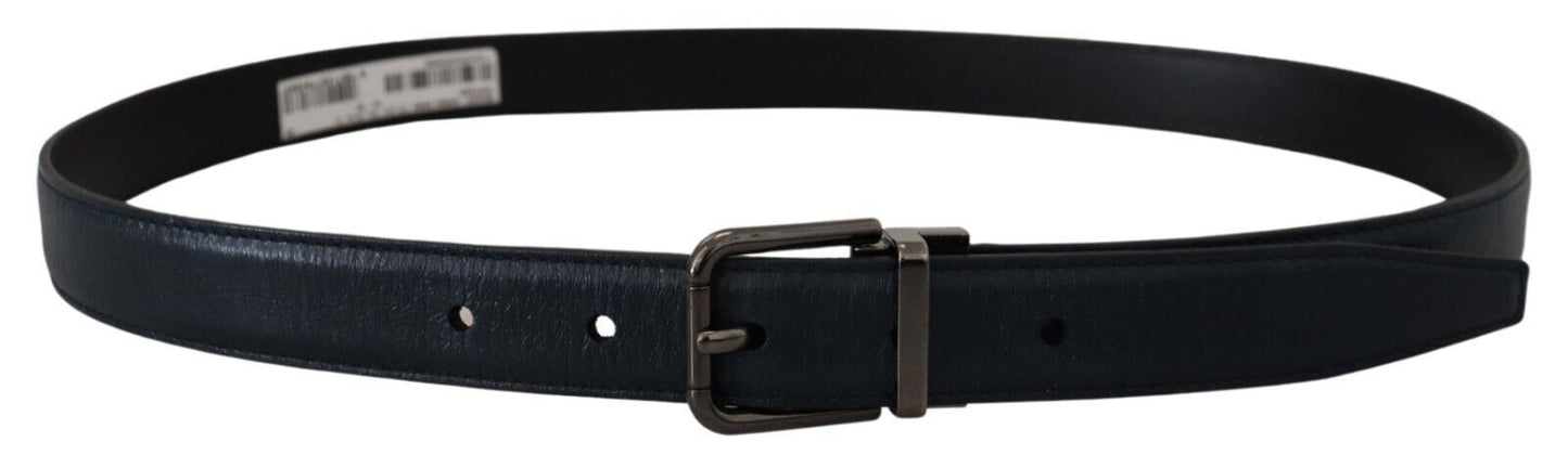  - Elegant Dark Blue Leather Belt