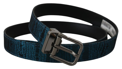  - Elegant Blue Jacquard Designer Belt