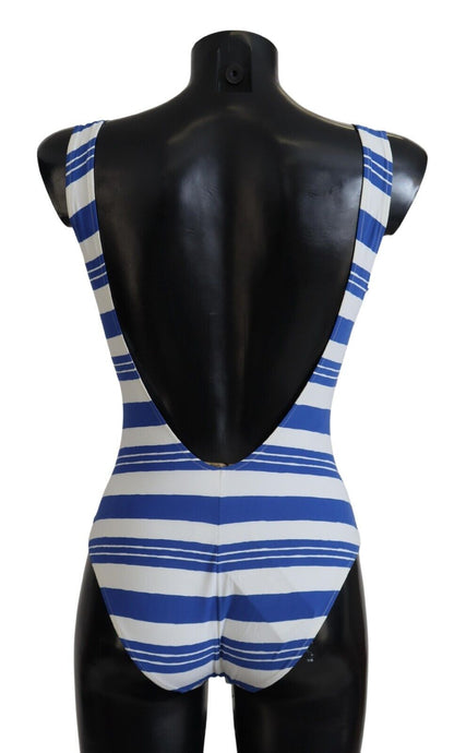  - Riviera Chic Blue Striped One Piece Swimsuit