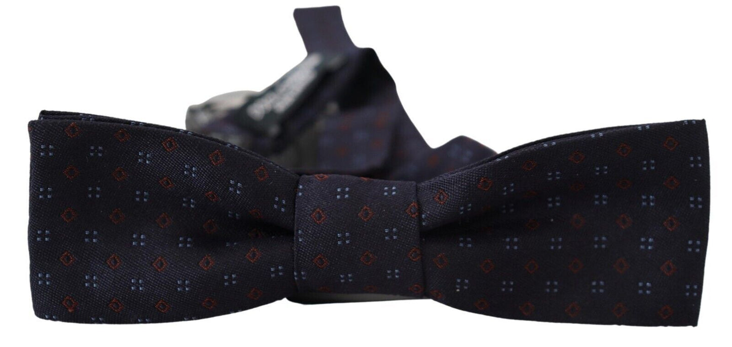  - Elegant Silk Blue Bow Tie