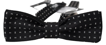  - Elegant Black Silk Bow Tie