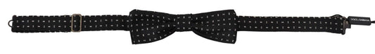  - Elegant Black Silk Bow Tie