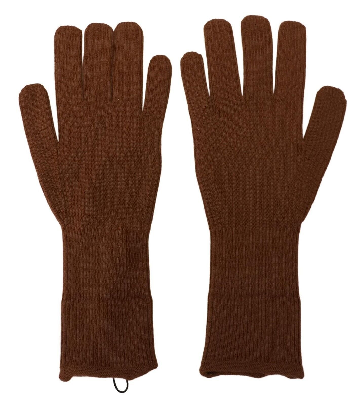  - Elegant Brown Cashmere Winter Gloves