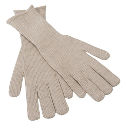  - Elegant Ivory Cashmere-Silk Blend Gloves