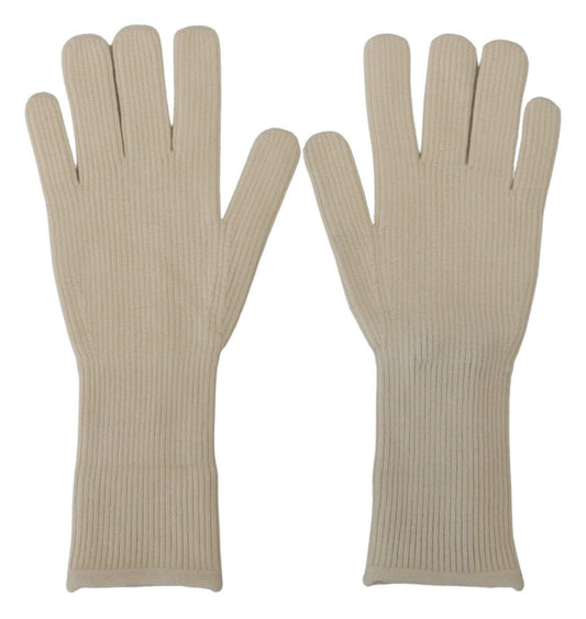  - Elegant White Cashmere Gloves