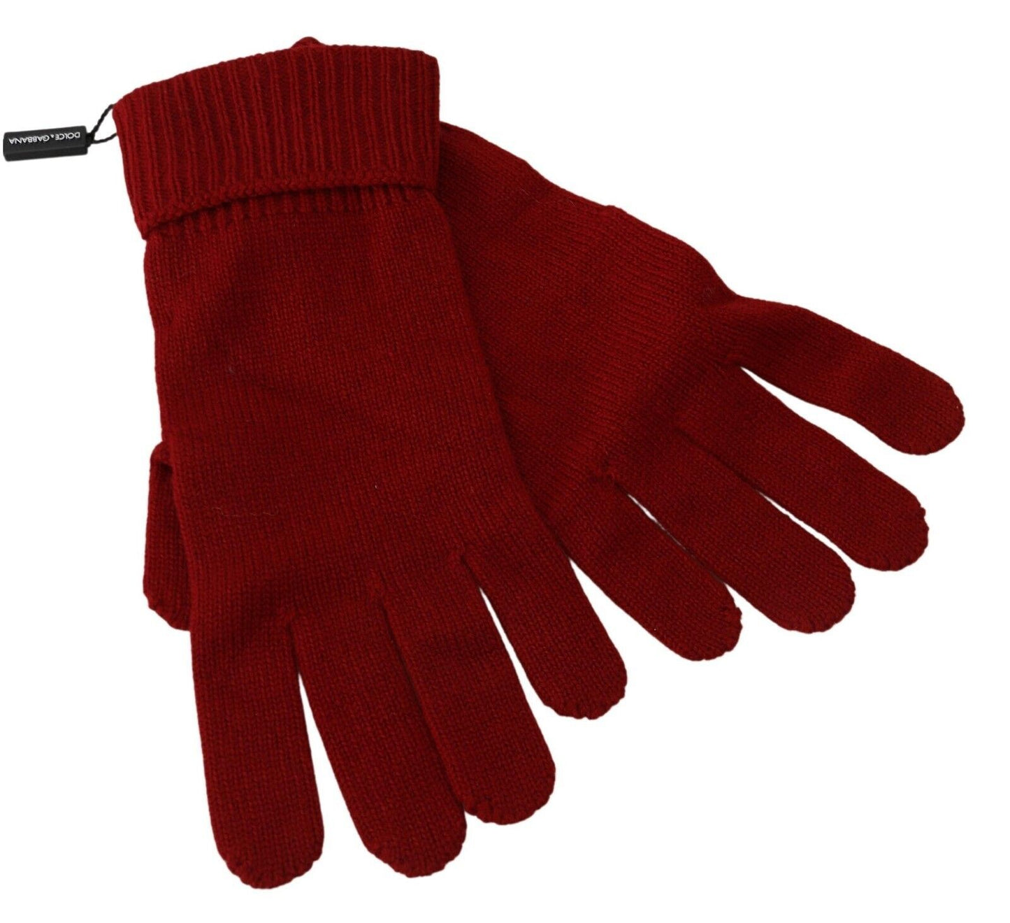  - Elegant Red Cashmere Winter Gloves