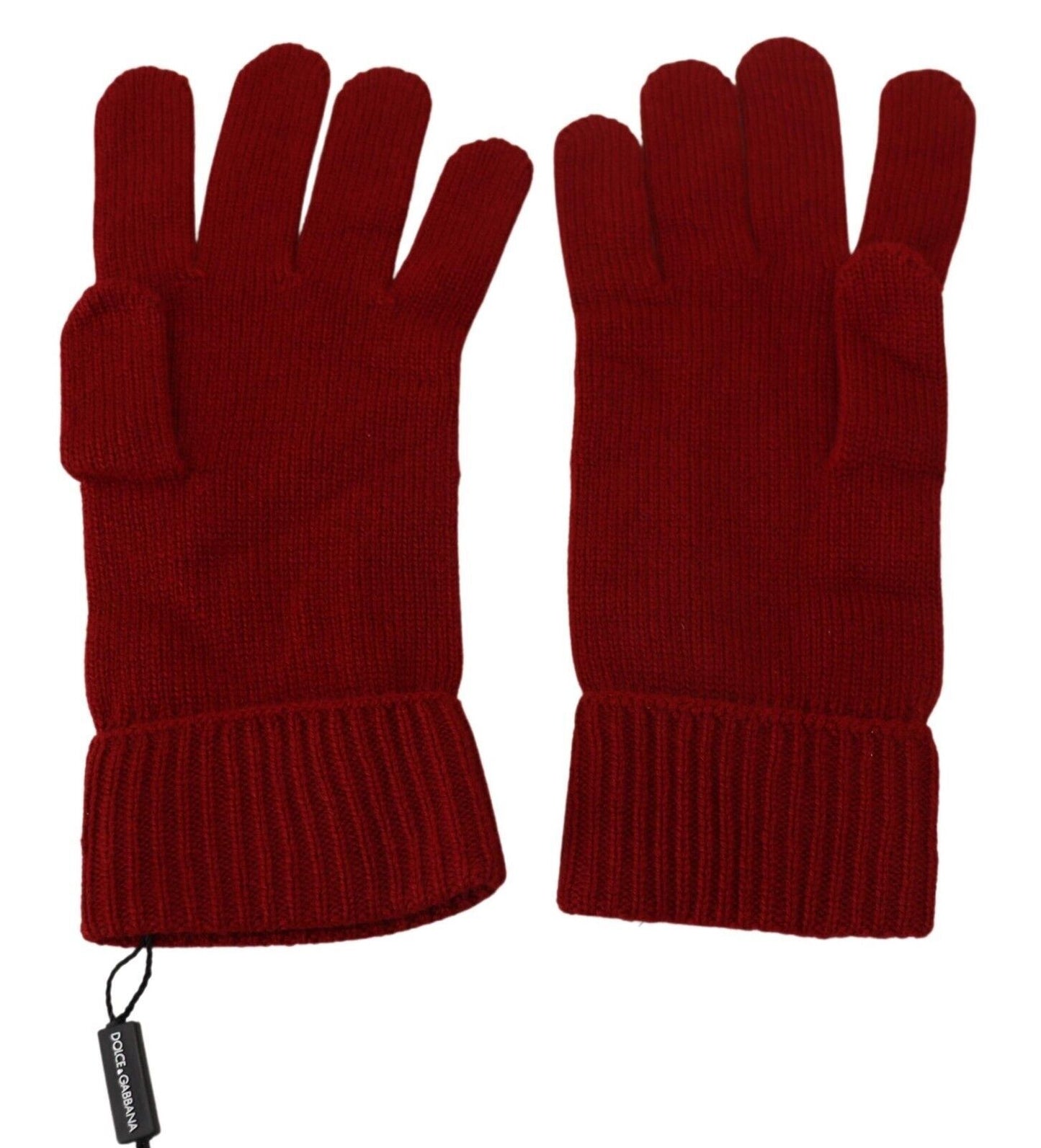  - Elegant Red Cashmere Winter Gloves