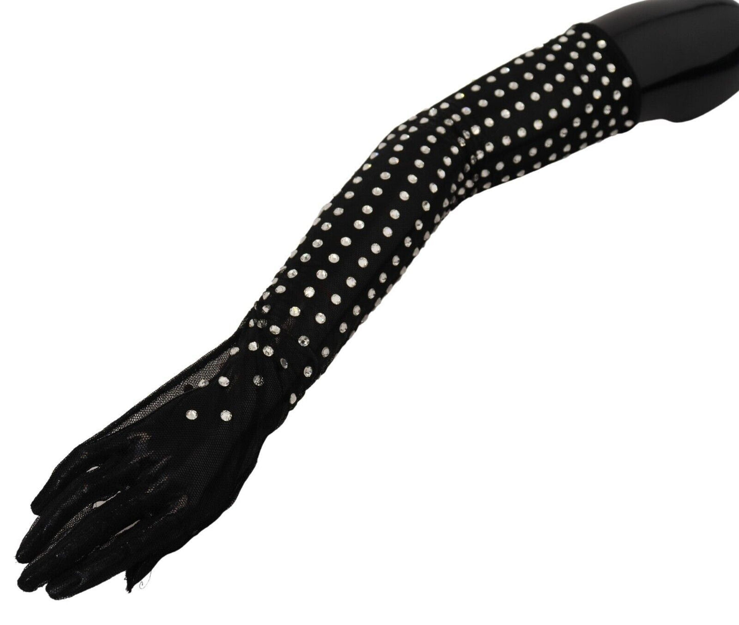  - Elegant Elbow Length Black Gloves