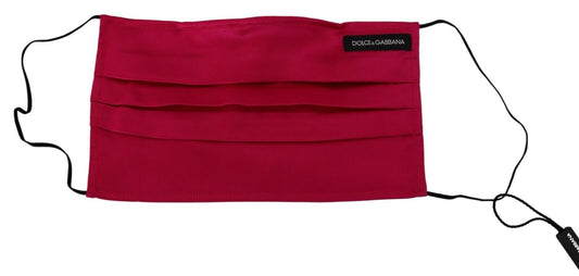 Elegant Red Cotton Pleated Face Mask by Dolce & Gabbana