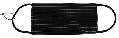  - Elegant Striped Silk Blend Face Mask