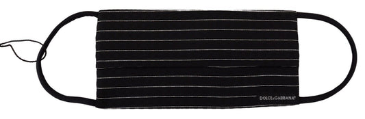 Elegant Striped Silk Blend Face Mask by Dolce & Gabbana
