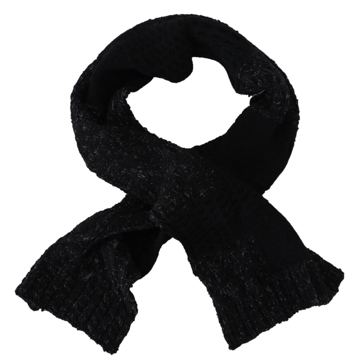  - Elite Black Wool Blend Men's Scarf