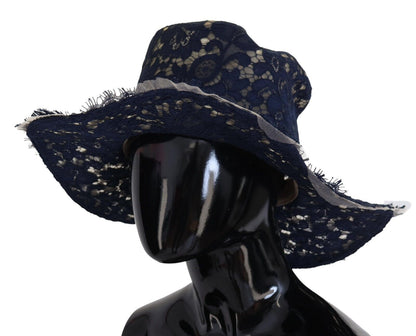  - Elegant Wide Brim Blue Hat