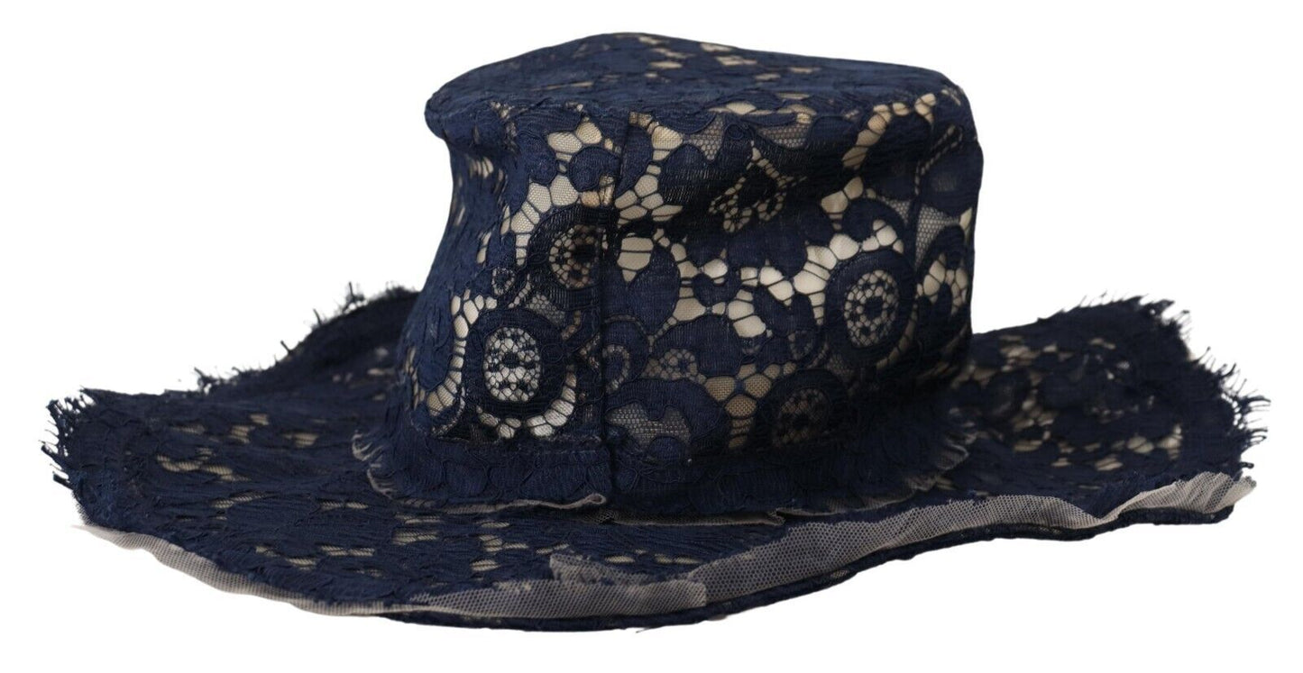  - Elegant Wide Brim Blue Hat