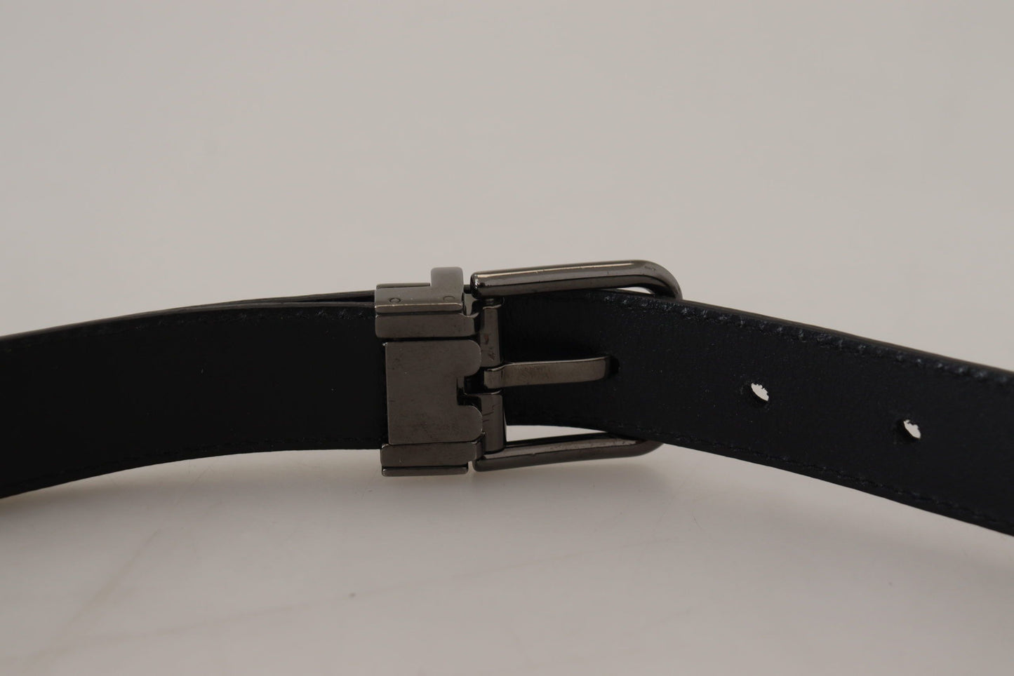  - Elegant Dark Blue Leather Belt