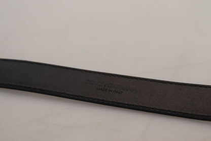 Elegant Dark Blue Leather Belt by Dolce & Gabbana