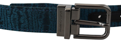  - Elegant Blue Jacquard Designer Belt